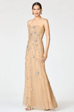 EMBELLISHED VIENNA GOWN - FAWN -Sachin & Babi Clothing 1SHOT 136 010