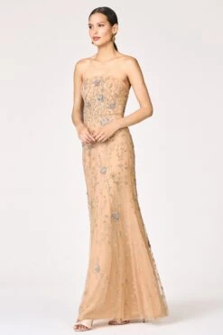EMBELLISHED VIENNA GOWN - FAWN -Sachin & Babi Clothing 1SHOT 136 021