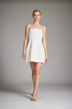 Alanna Dress - Ivory/Pearls -Sachin & Babi Clothing ALANNADRESS WHITEPEARL FRONT
