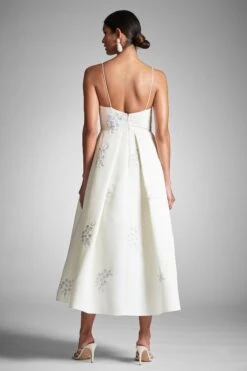 Audra Dress - Ivory/Embroidered Floral 7 Audra Dress - Ivory/Embroidered Floral -Sachin & Babi Clothing AUDRADRESS IVORYFLORAL BACK