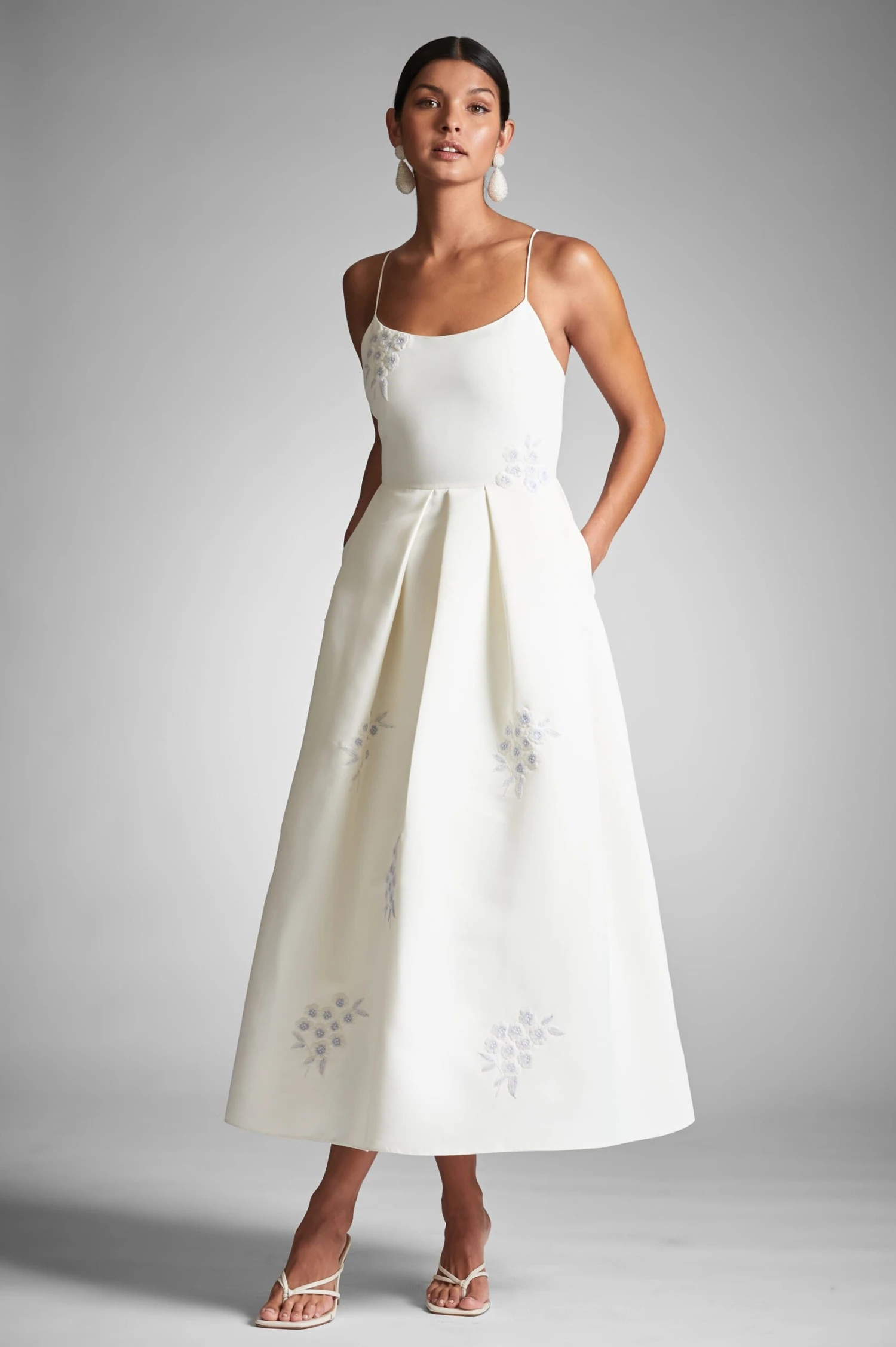 Audra Dress - Ivory/Embroidered Floral 4 Audra Dress - Ivory/Embroidered Floral - Image 2