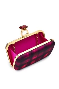 On The Rocks Clutch - Pink Shibori - Final Sale -Sachin & Babi Clothing BAG ONTHEROCKSCLUTCH PINKSHIBORI OPEN