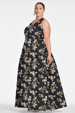 Brooke Gown - Black Venetia Petal -Sachin & Babi Clothing BROOKEGOWN BLACKVENETIAPETALS SIDE2 d906c2f2 0b4d 4c0d baf4 a0647ed26eab