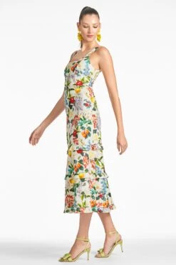 Caterina Dress - Giorno Giardino -Sachin & Babi Clothing CATERINADRESS OROGIARDINO SIDE