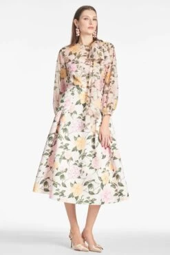 Lydia Skirt - Pink Lemonade Bouquet -Sachin & Babi Clothing CHARLOTTETOP LYDIASKIRT PINKLEMONADEBOUQUET FRONT3 3250f1a5 47bf 46aa bfd2 219a65bec3a5