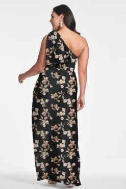 Chelsea Gown - Black Venetia Petal -Sachin & Babi Clothing CHELSEAGOWN BLACKVENETIAPETALS BACK9