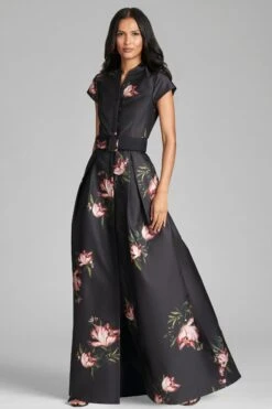 Marta Gown - Noir Blossom -Sachin & Babi Clothing E COM 421