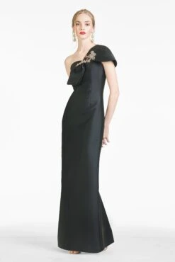Ines Gown - Black -Sachin & Babi Clothing F18G18 001 INESGOWN BLACK FRONT