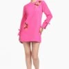 Embroidered Lily Dress - Electric Pink - Final Sale