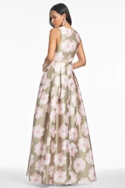 Brooke Gown - Green Ikat Floral -Sachin & Babi Clothing F241G49 347 3