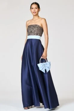 COLETTE GOWN - SILVER/NIGHT SKY -Sachin & Babi Clothing F251G26 415 2