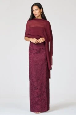 EMBELLISHED EMMY SCARF - BORDEAUX