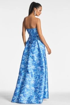 Giovanna Gown - Mediterranean Blooms 11 Giovanna Gown - Mediterranean Blooms -Sachin & Babi Clothing GIOVANNAGOWN MEDITERRANEANBLOOM BACK