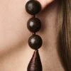 FRIDA EARRINGS - ROBLE WOOD/METALLIC BRONZE