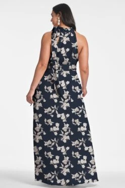 Kayla Gown - Navy Venetia Petal -Sachin & Babi Clothing KAYLAGOWN NAVYVENETIAPETAL BACK6