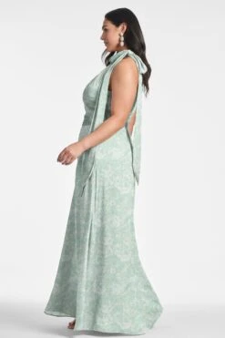 Kayla Gown - Sage Painted Floral -Sachin & Babi Clothing KAYLAGOWN SAGEPAINTEDFLORAL SIDE9 8e73697a 2d05 4f1f bdc9 177e7ad33466