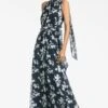 Kayla Gown - Navy Venetia Petal -Sachin & Babi Clothing KAYLAGOWN NAVYVENETIAPETAL FRONT
