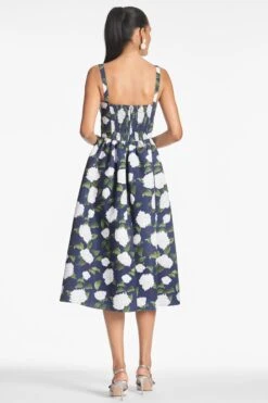 Olena Dress - Navy/Ivory Moonlit Garden -Sachin & Babi Clothing OLENADRESS NAVYIVORYMOONLITGARDEN BACK