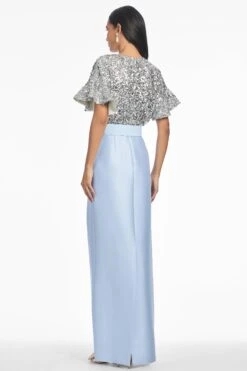 Marlene Gown - Silver/Glacial Blue 7 Marlene Gown - Silver/Glacial Blue -Sachin & Babi Clothing R251G10 454 3