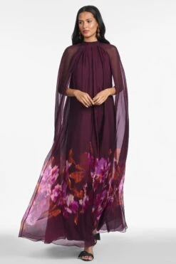 Tiana Gown - Mixed Berry Ikat Border -Sachin & Babi Clothing R252G03 604 2