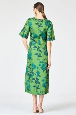 EMBELLISHED LEMIE DRESS - EMPRESS GREEN ROSES -Sachin & Babi Clothing R261D06 353