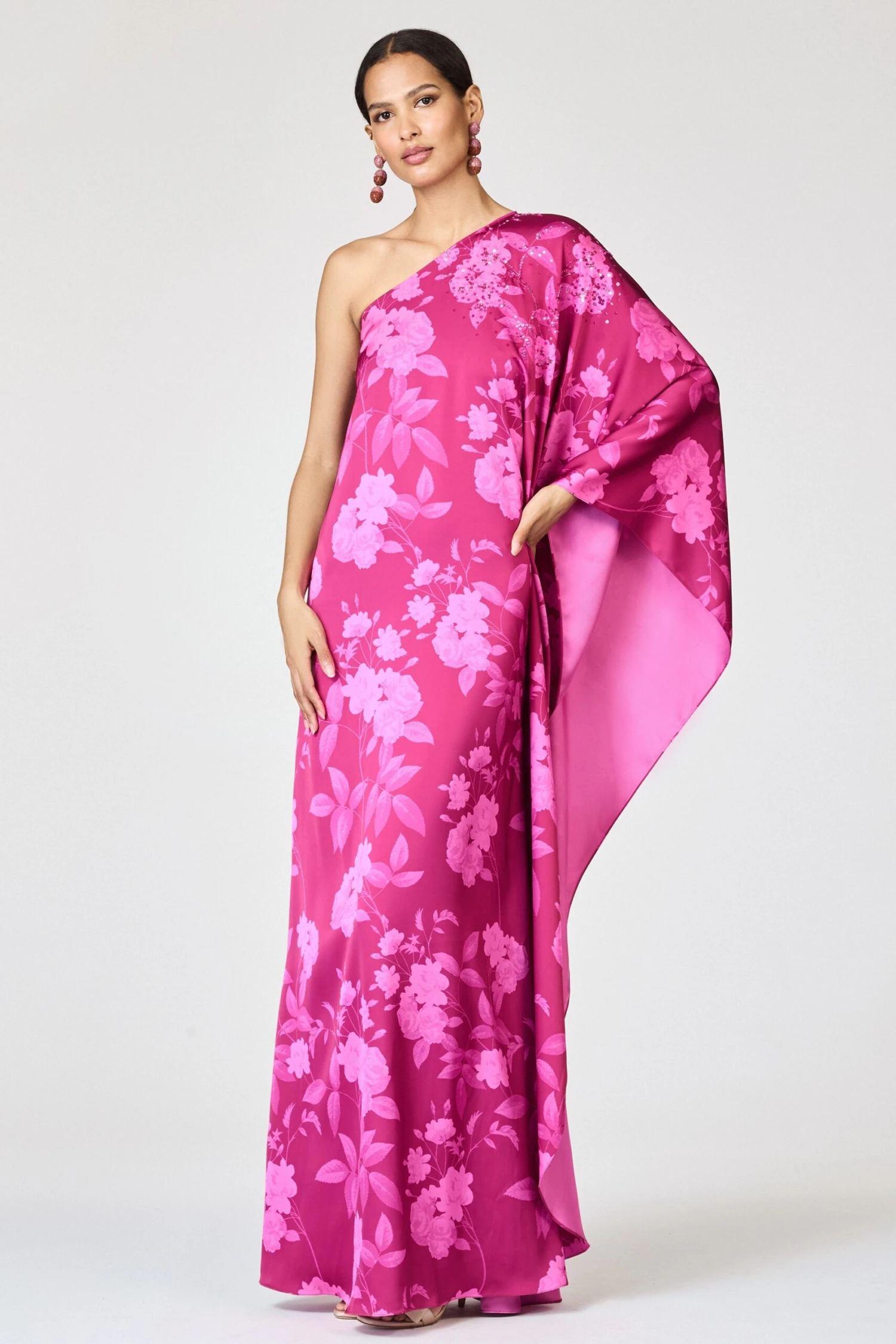 EMBELLISHED DEMI GOWN - RHODOLITE ROSES 3 EMBELLISHED DEMI GOWN - RHODOLITE ROSES