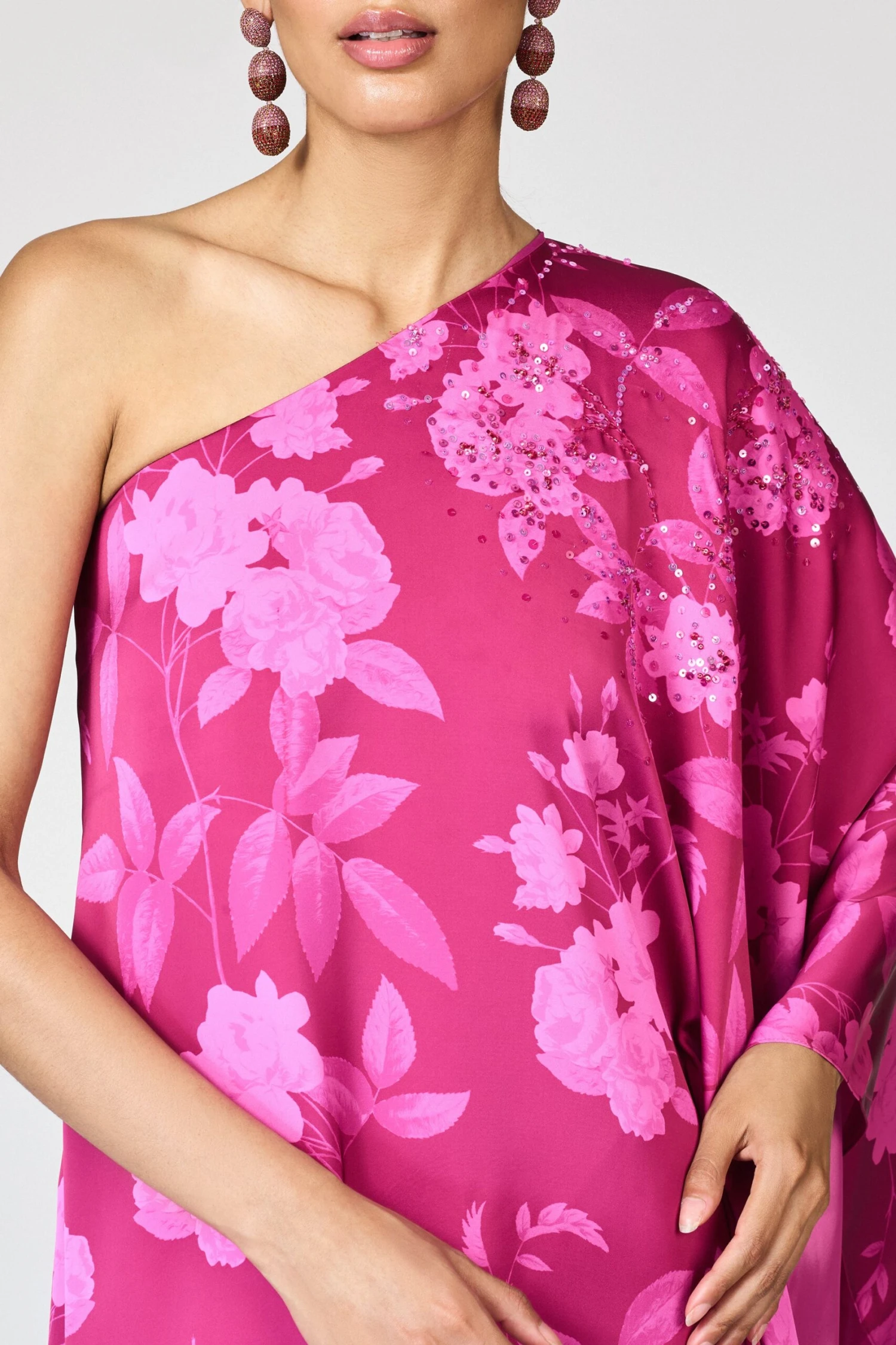 EMBELLISHED DEMI GOWN - RHODOLITE ROSES 5 EMBELLISHED DEMI GOWN - RHODOLITE ROSES - Image 3