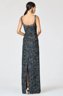 EMBELLISHED TWEED LANA GOWN - OBSIDIAN FROST -Sachin & Babi Clothing R261G05 001 4