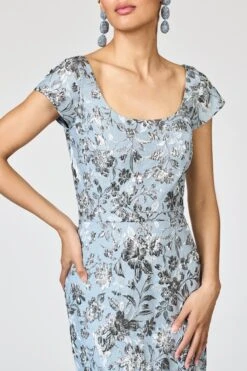 METALLIC CLOQUE GRACE GOWN - PEWTER GARDENS -Sachin & Babi Clothing R261G10 040 4