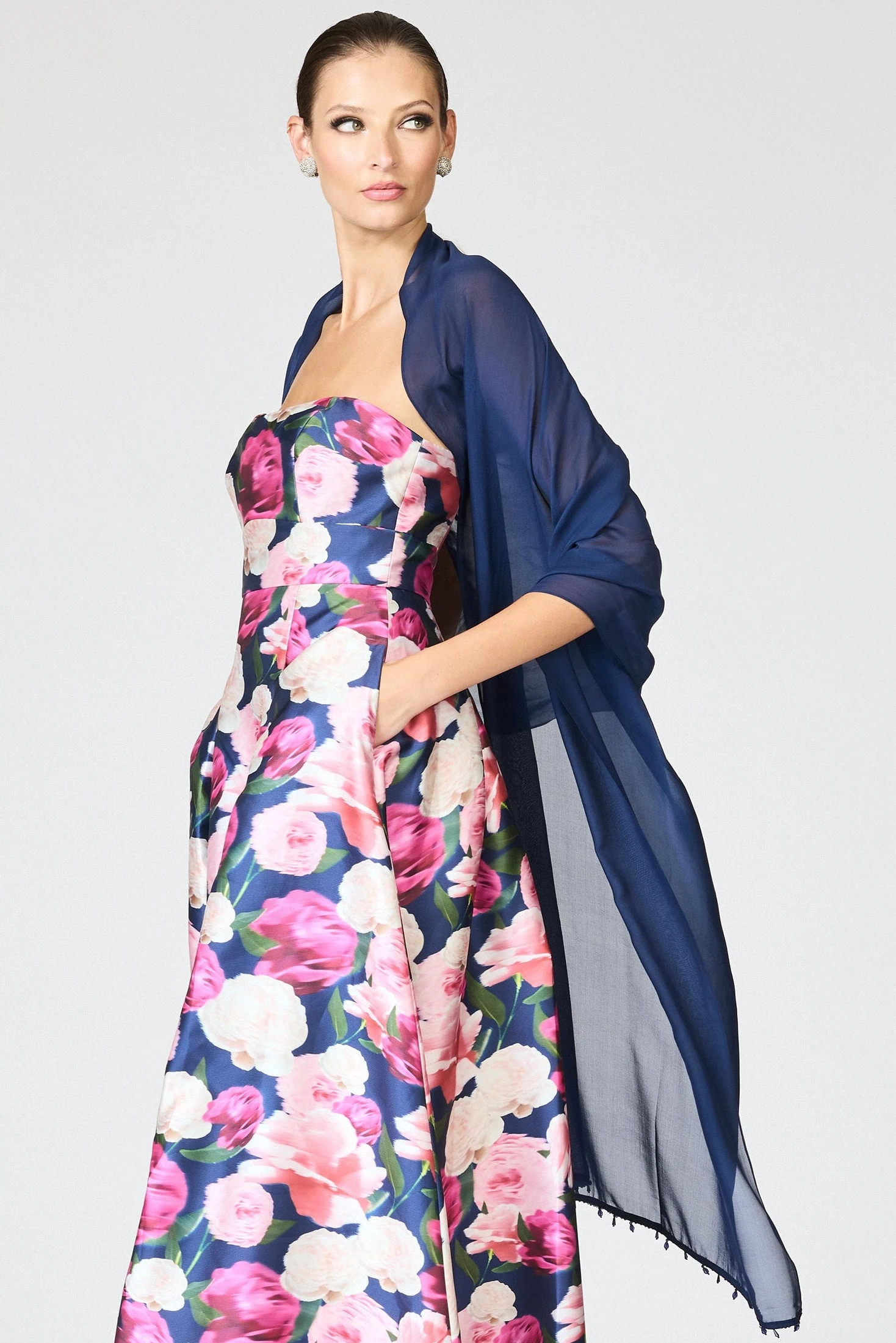 EMBELLISHED EMMY SCARF - OCEAN BLUE 3 EMBELLISHED EMMY SCARF - OCEAN BLUE