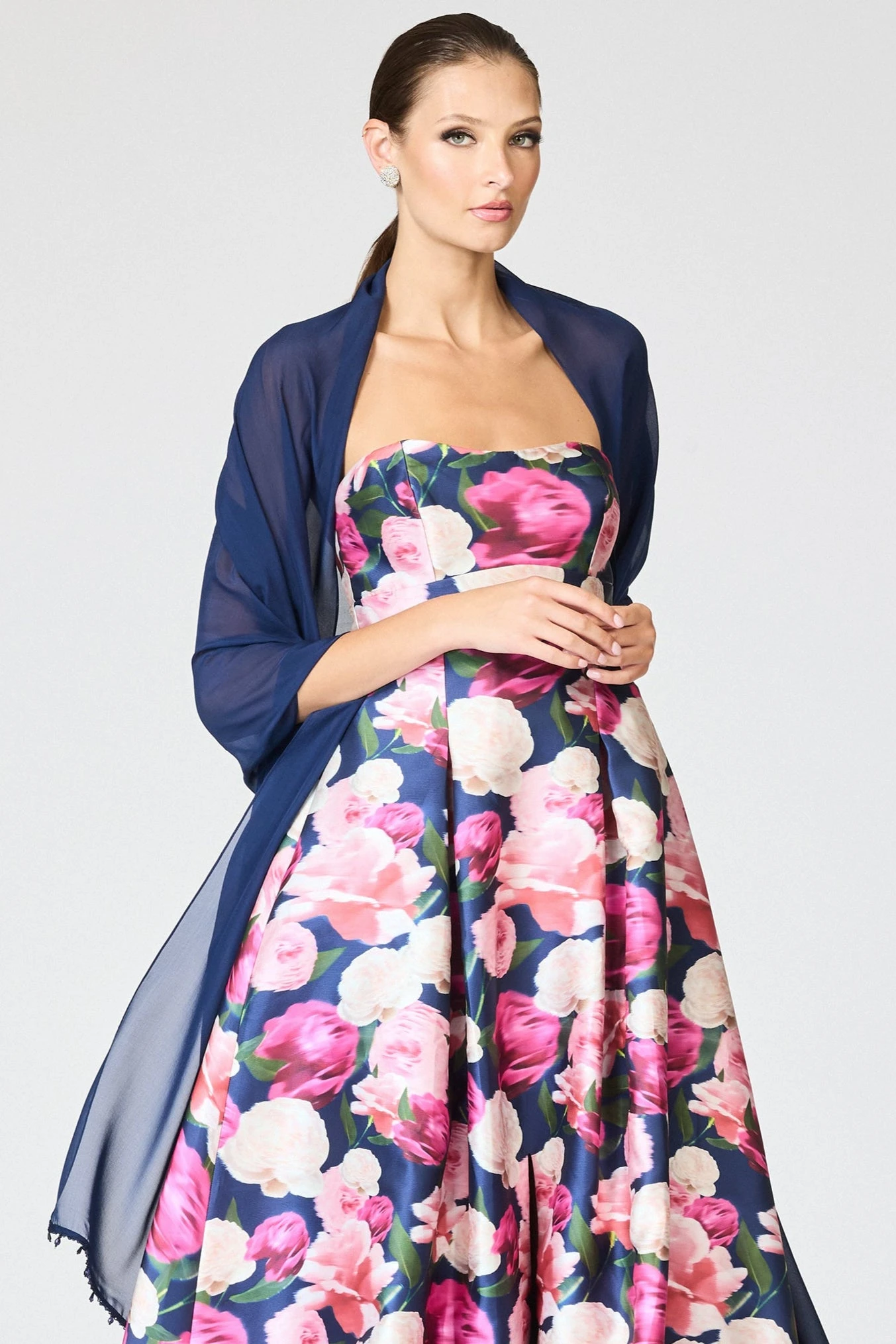 EMBELLISHED EMMY SCARF - OCEAN BLUE 4 EMBELLISHED EMMY SCARF - OCEAN BLUE - Image 2