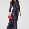 EMBELLISHED ADDISON GOWN - MIDNIGHT JARDIN -Sachin & Babi Clothing R262G17 418