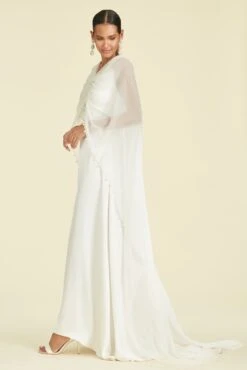 Arabella Cape - Off White -Sachin & Babi Clothing S222C01 101 ARABELLACAPE OFFWHITE SIDE