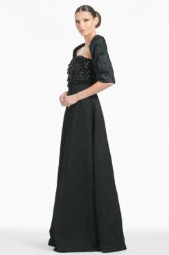 THE HUG SHAWL - BLACK JACQUARD CLOQUE -Sachin & Babi Clothing S242J02 410 2 BLACK