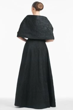 THE HUG SHAWL - BLACK JACQUARD CLOQUE -Sachin & Babi Clothing S242J02 410 3 BLACK