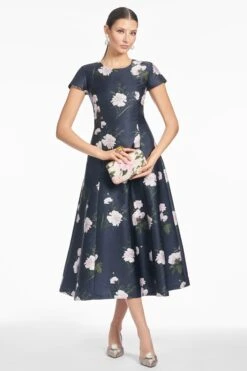 JACKIE DRESS - DARK MIDNIGHT CARNATIONS -Sachin & Babi Clothing S251D44 419