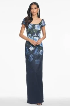 EMBELLISHED GRACE GOWN - NIGHT SKY PRIMA GARDEN 11 EMBELLISHED GRACE GOWN - NIGHT SKY PRIMA GARDEN -Sachin & Babi Clothing S251G07 412 3