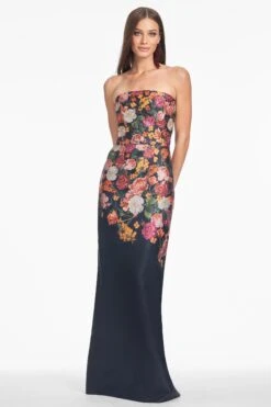 EMBELLISHED SABINE GOWN - MIDNIGHTS MAGIC BLOOMS -Sachin & Babi Clothing S251G44 414 3