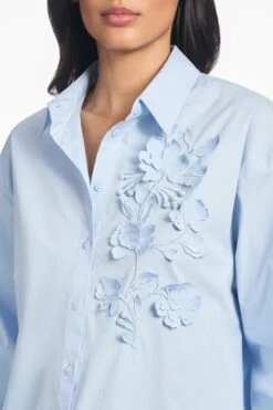 VIOLA TOP - GLACIAL BLUE 7 VIOLA TOP - GLACIAL BLUE -Sachin & Babi Clothing S251T07 454 5