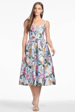 OLENA DRESS - GLACIAL BLUE BLOSSOMS -Sachin & Babi Clothing S252D16 456 3