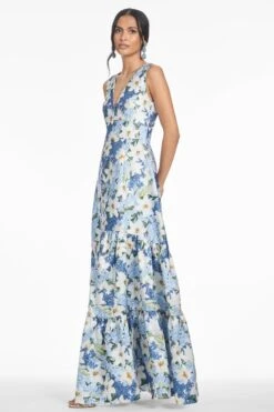 RORI GOWN - SKY BLUE STAR LILLIES -Sachin & Babi Clothing S252G31 461 4