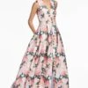 BROOKE GOWN - PEACH PEONIES