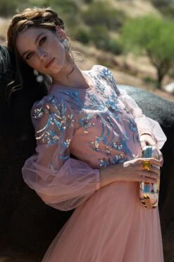 On The Rocks Clutch - Pink Lemonade Bouquet -Sachin & Babi Clothing SACHINBABI RAW1145 2