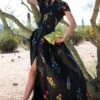 Marta Gown - Noir Bouquet -Sachin & Babi Clothing SACHINBABIRAW1500