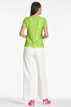 Veronica Top - Electric Lime -Sachin & Babi Clothing SARATOP GREEN BACK