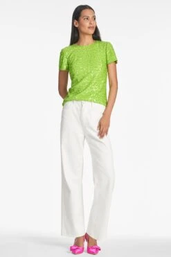 Veronica Top - Electric Lime -Sachin & Babi Clothing SARATOP GREEN FRONT