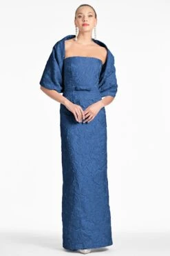 Sophia Gown - Midnight -Sachin & Babi Clothing SHAWL MIDNIGHT FRONT3