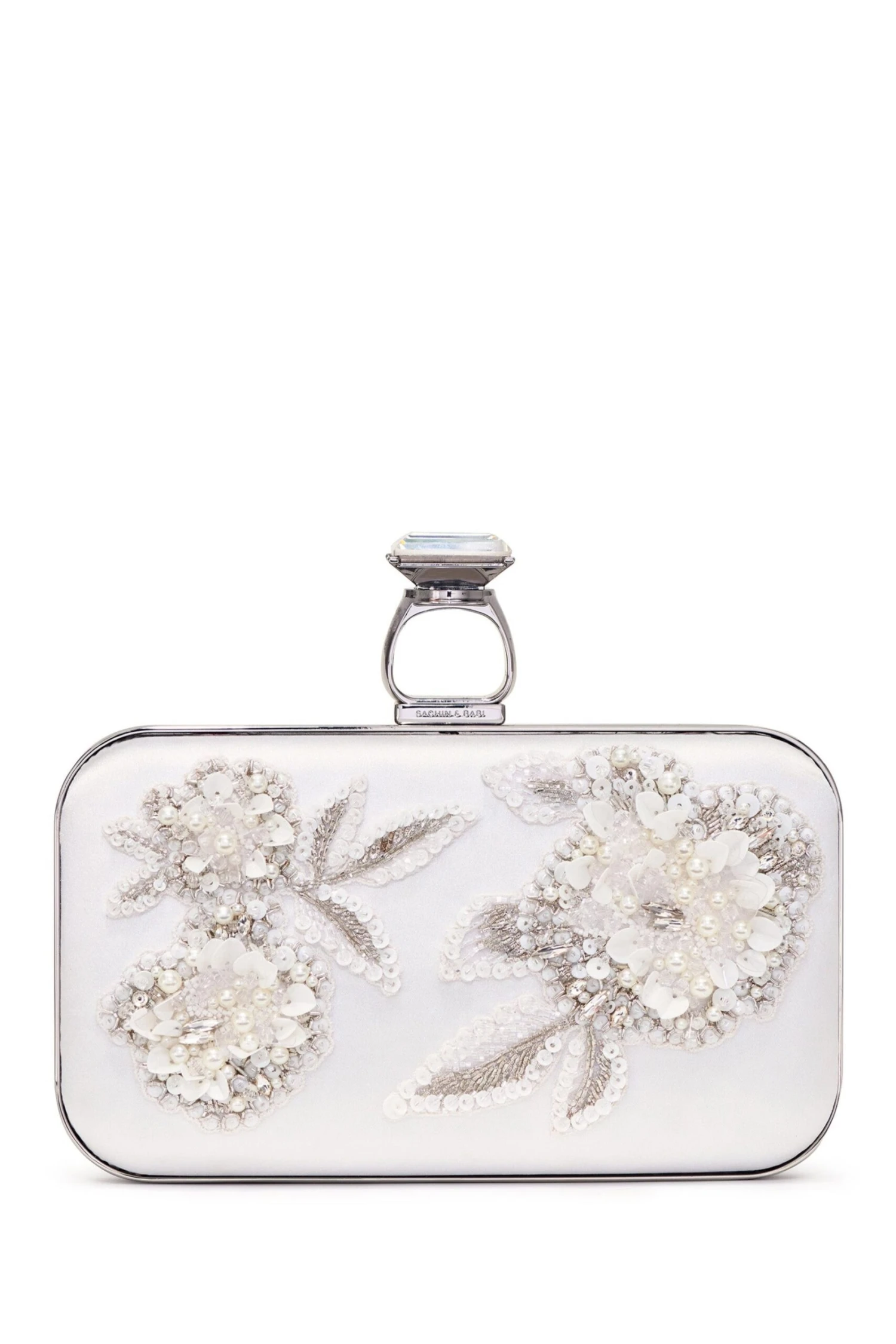 Embellished On The Rocks Clutch - Off White 3 Embellished On The Rocks Clutch - Off White