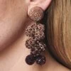 COCONUTS EARRINGS - ROSE GOLD/AUBERGINE