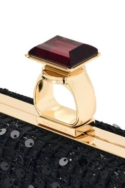 ON THE ROCKS CLUTCH - BLACK 11 ON THE ROCKS CLUTCH - BLACK -Sachin & Babi Clothing SHOT 02 048 DETAIL